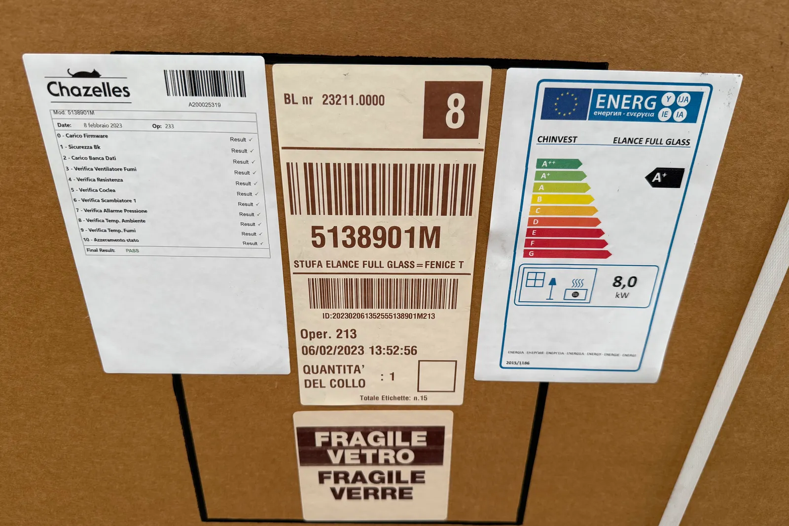 N. 4 stufe a pellet (ID 275) e n. 3 camini a pellet (ID 262)
