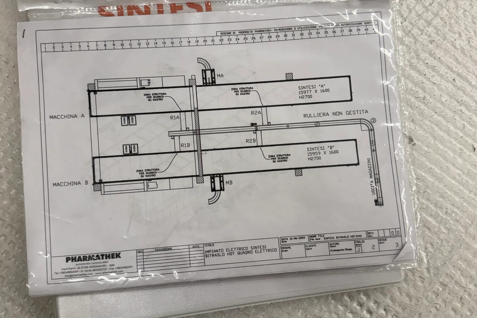 N. 2 magazzini automatici Pharmathek Sintesi, inclusi moduli di carico, linea di imballo e smistamento Mechatronic Machines & Systems e centralina di controllo