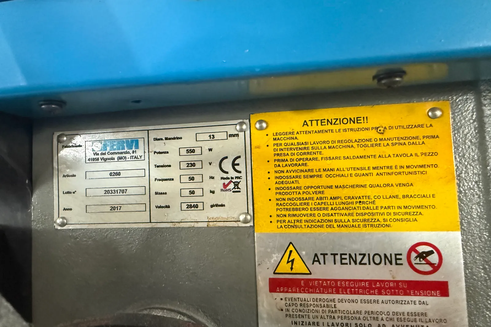 Trapano a Colonna Fervi, macchinario industriale per piegatura, macchinario avvolgitore