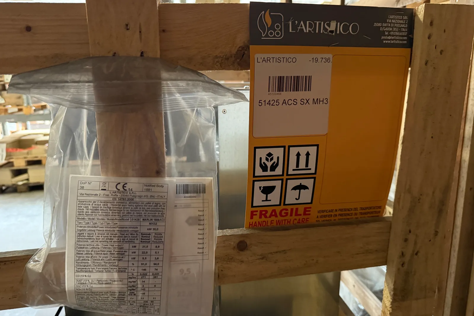 N. 5 stufe a pellet (ID 281) e n. 3 camini a pellet (ID 266 DX)