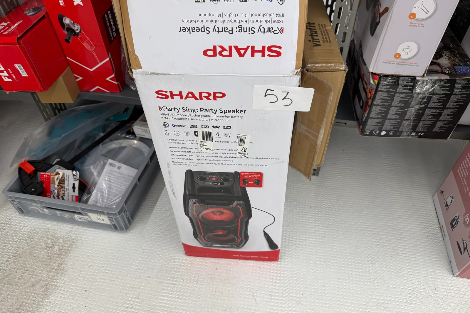 Stock prodotti, batterie, imballaggi, arredi e varie