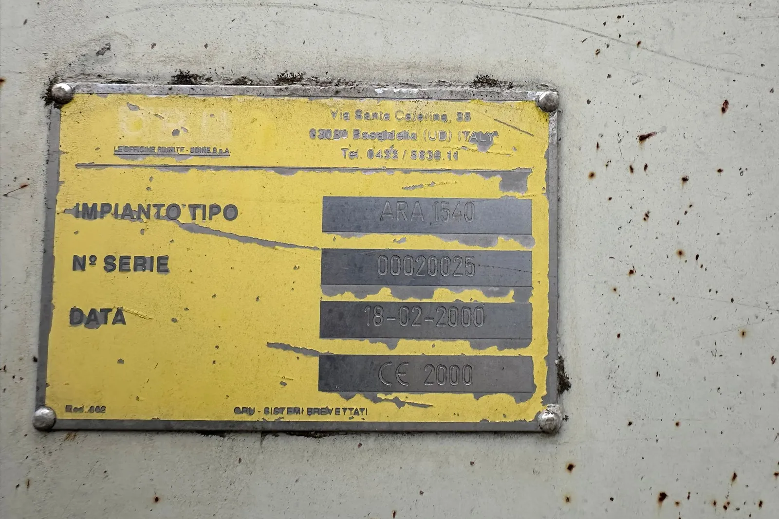 Impianto di betonaggio ARA BT 1540 – anno 2000