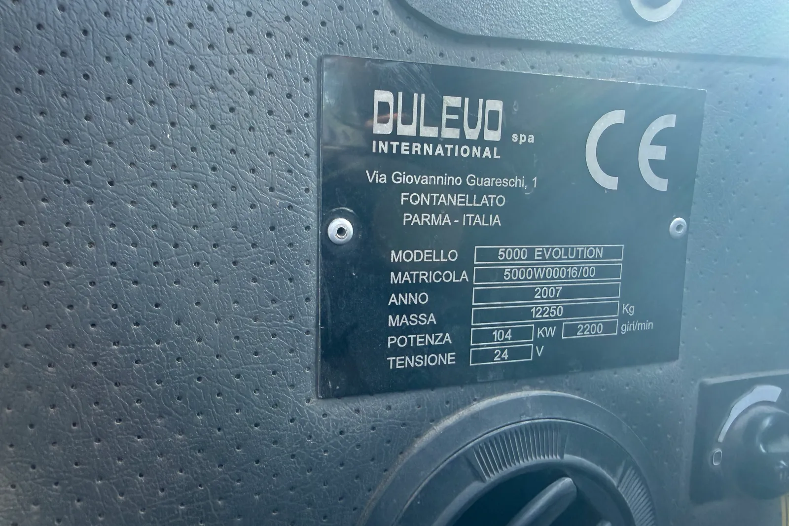Spazzatrice stradale Dulevo 5000 Evolution targata AGP250