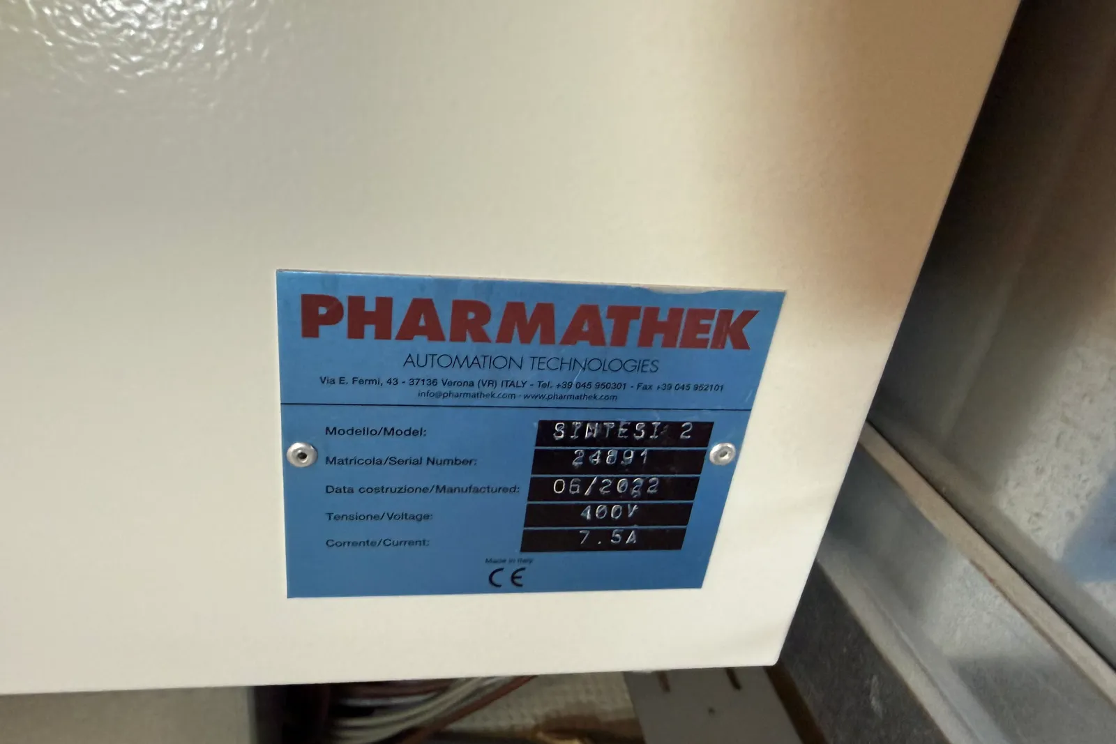 N. 2 magazzini automatici Pharmathek Sintesi, inclusi moduli di carico, linea di imballo e smistamento Mechatronic Machines & Systems e centralina di controllo